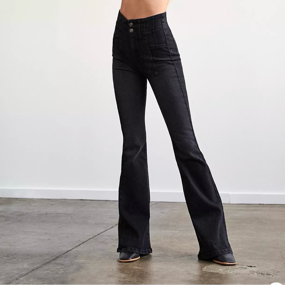 Free People Black Flare Jeans